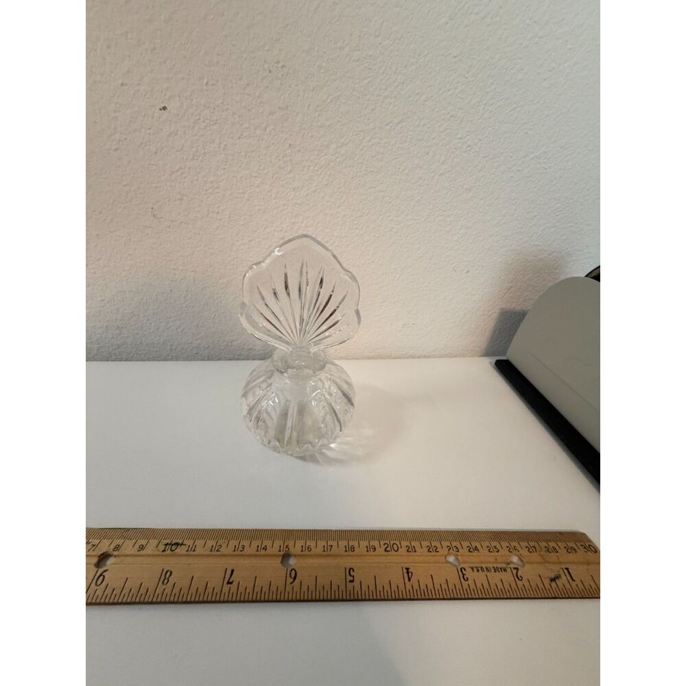 vtg princess house 24% lead crystal fan top perfume bottle